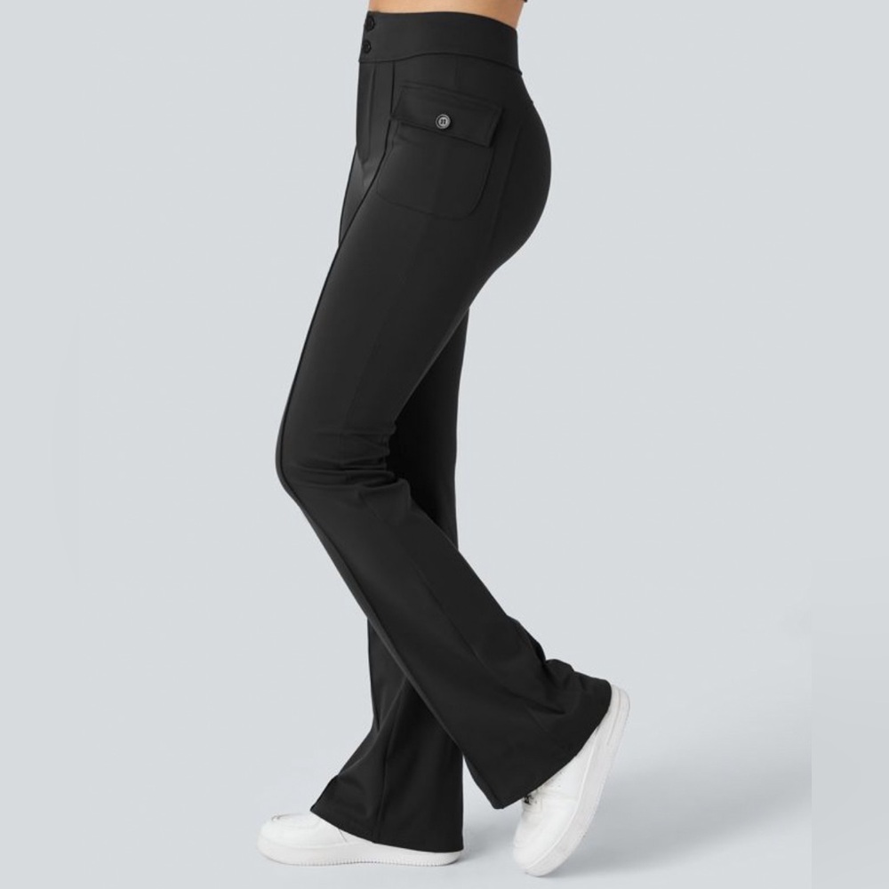 HALARA Side Button Pocket Flare Pant